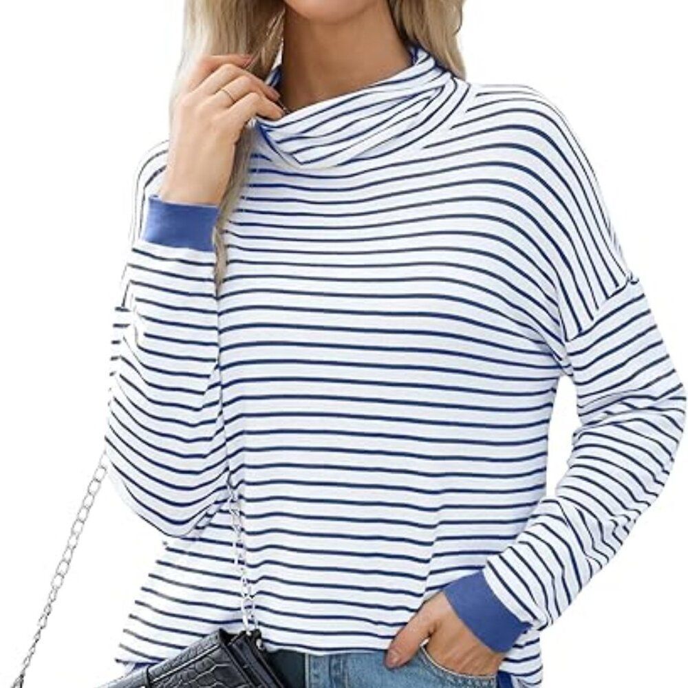 Long Sleeve Turtleneck Lightweight Oversized Sweater, large, 12E-1012T003,